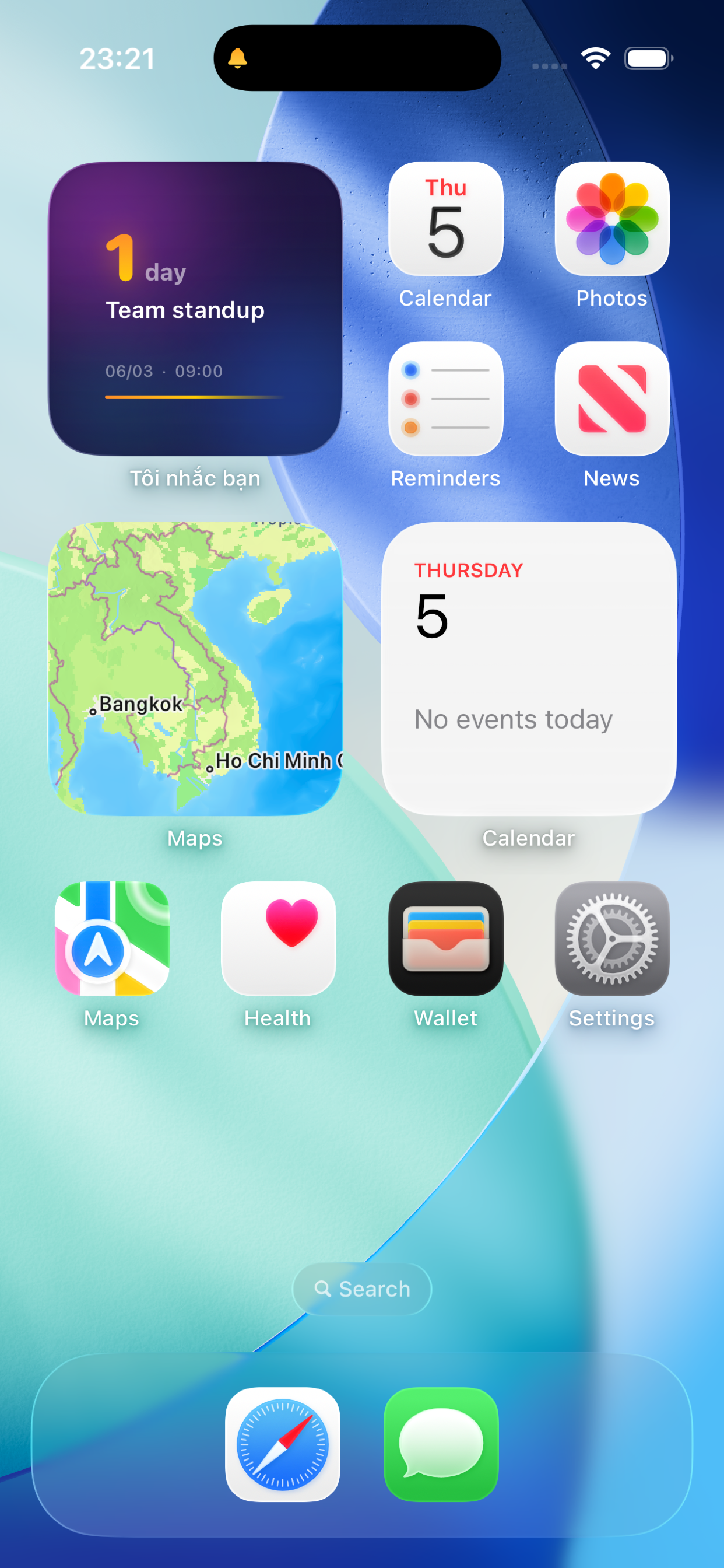 Nhắc Nhở: Lịch Việt home screen widget showing upcoming events