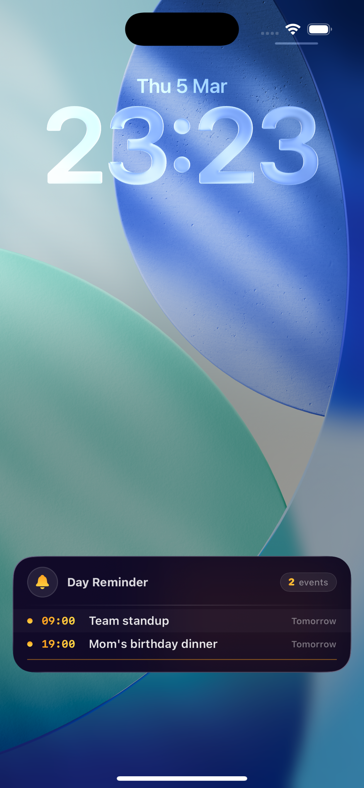 Nhắc Nhở: Lịch Việt lock screen widget with event countdown